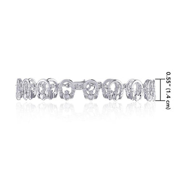 Irish Claddagh Silver Bracelet TBG164 - Jewelry